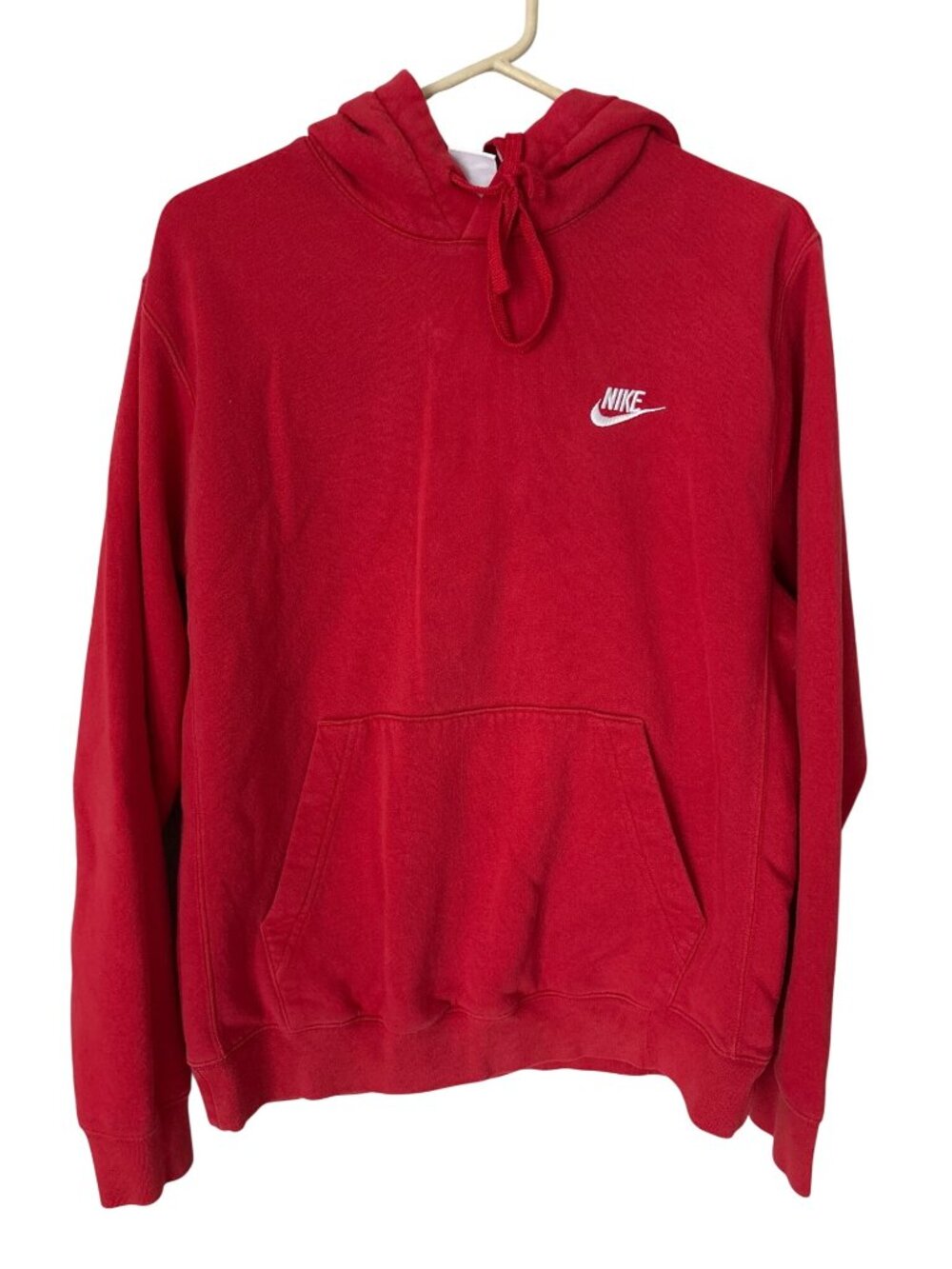 Nike Pullover Hoodie Size Small Long Sleeve Swoosh Red White Sporty Athleisure